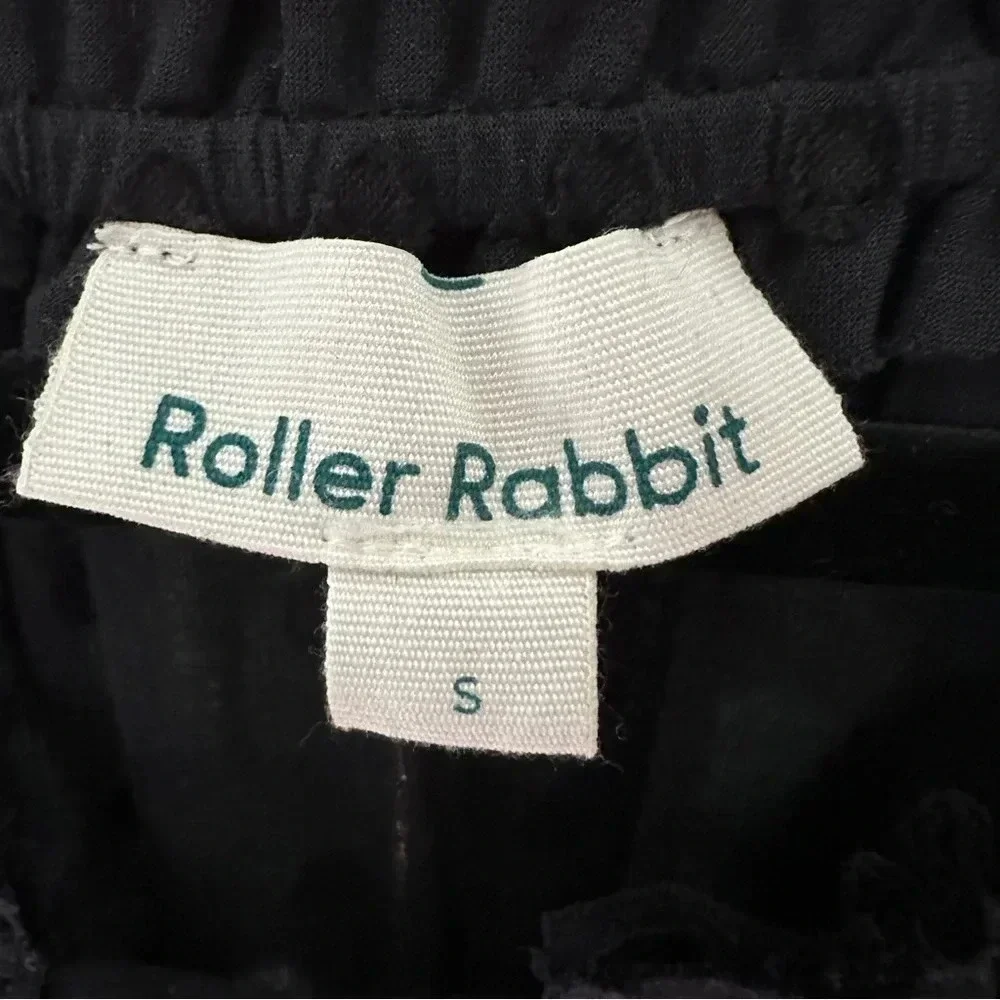 Roller Rabbit The Arista Black Eyelet Mini Dress Size Small Cotton Neutral‎